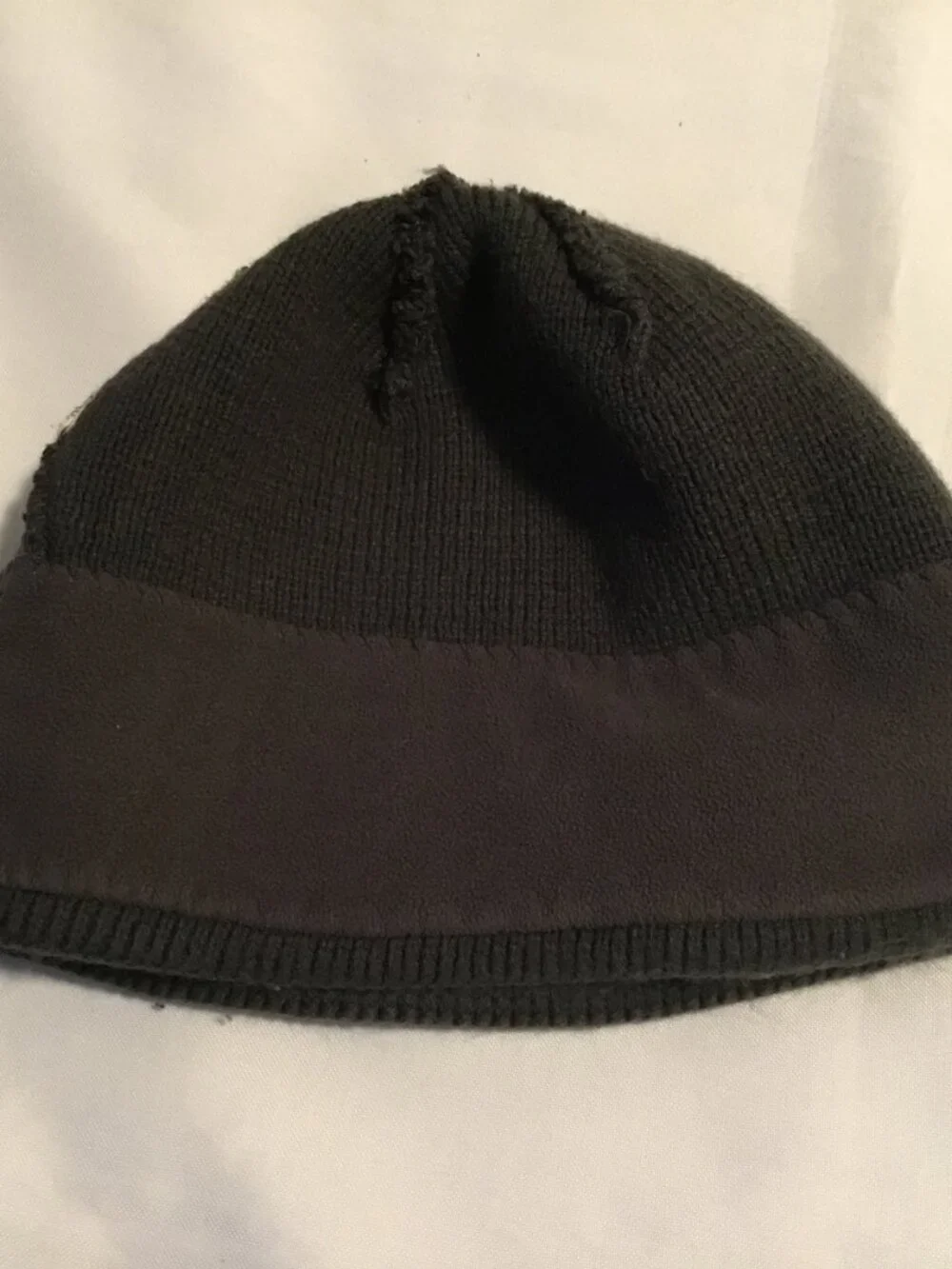 The North Face Beanie Gray Knit Fleece Lined Embroidered Logo Winter Hat Adult